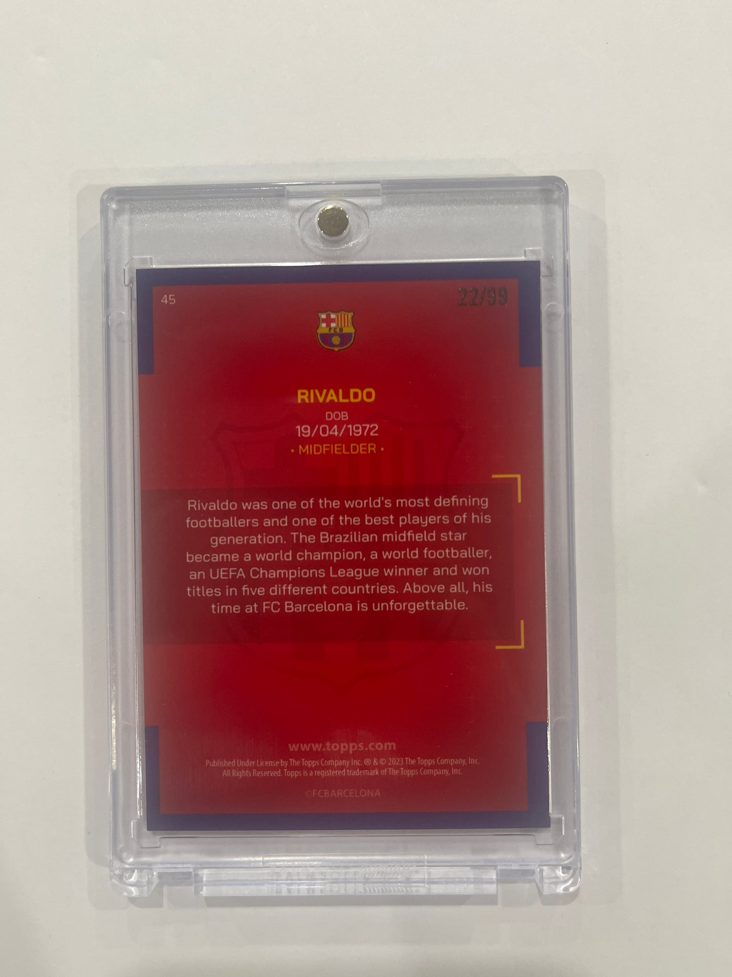 Rivaldo Topps Barcelona Team Set 2025 Numbered 22/99