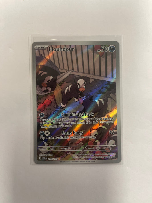 Pokemon TCG Houndour 204/197 Obsidian Flames Illustration Rare