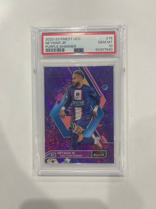 Neymar JR PSA 10 Topps Finest Purple Shimmer numbered 121/199