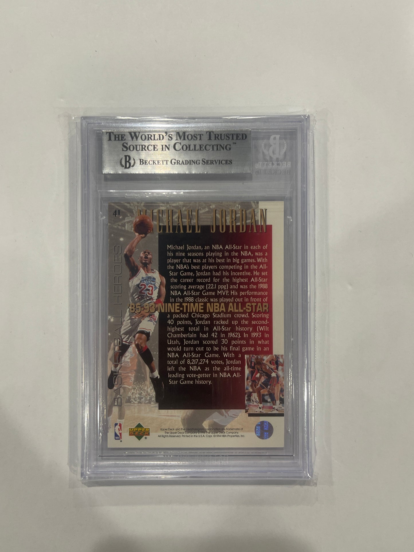 Michael Jordan BGS 9 1994-95 Upper Deck Jordan Heroes