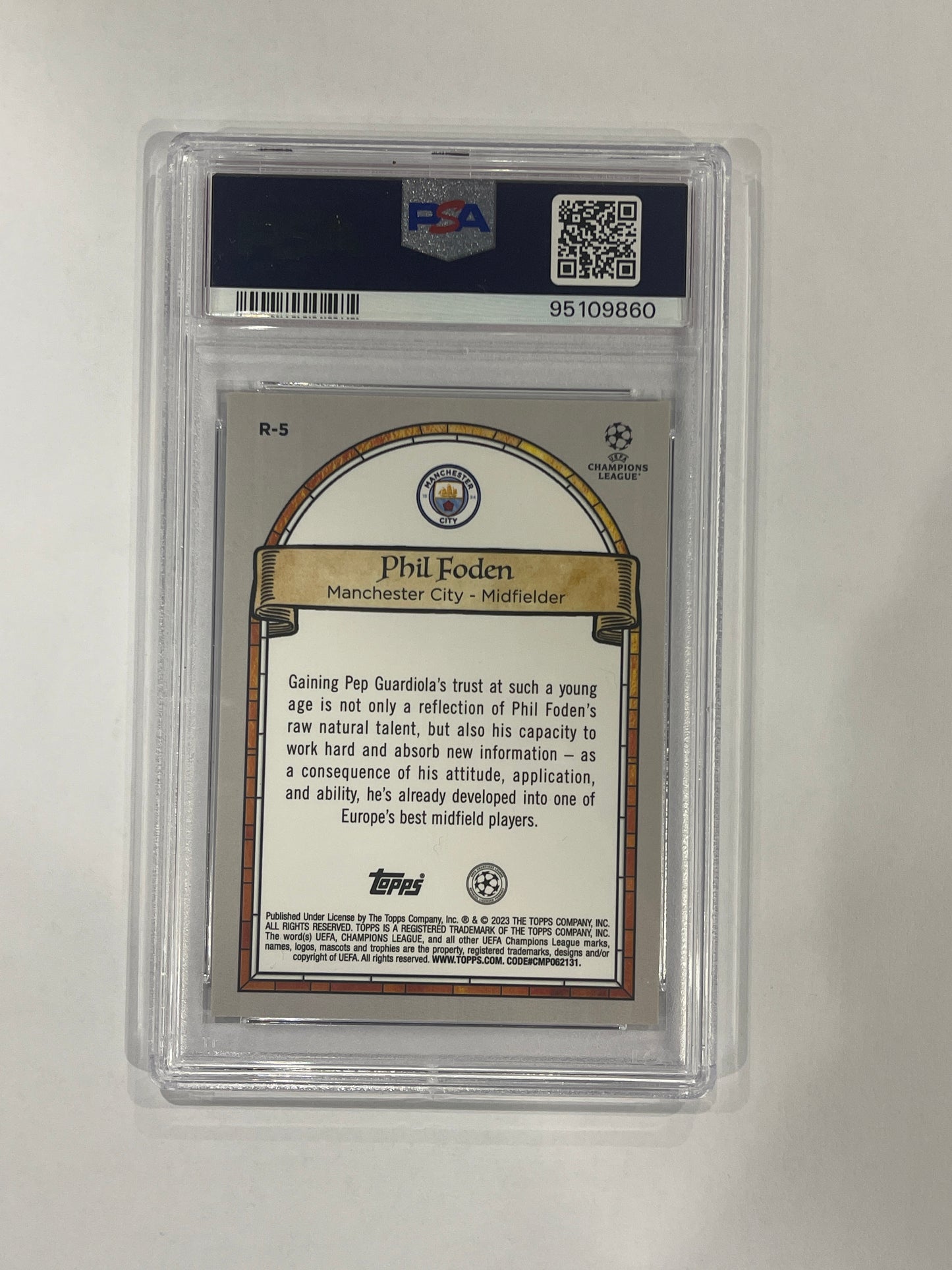 Phil Foden 2022/23 PSA 10 Merlin Chrome UCC Renaissance