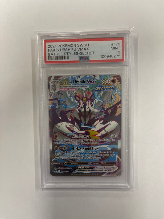 Pokemon Battle Styles Rapid Strike Urshifu VMAX 170/163 Alternate Art Card PSA 9