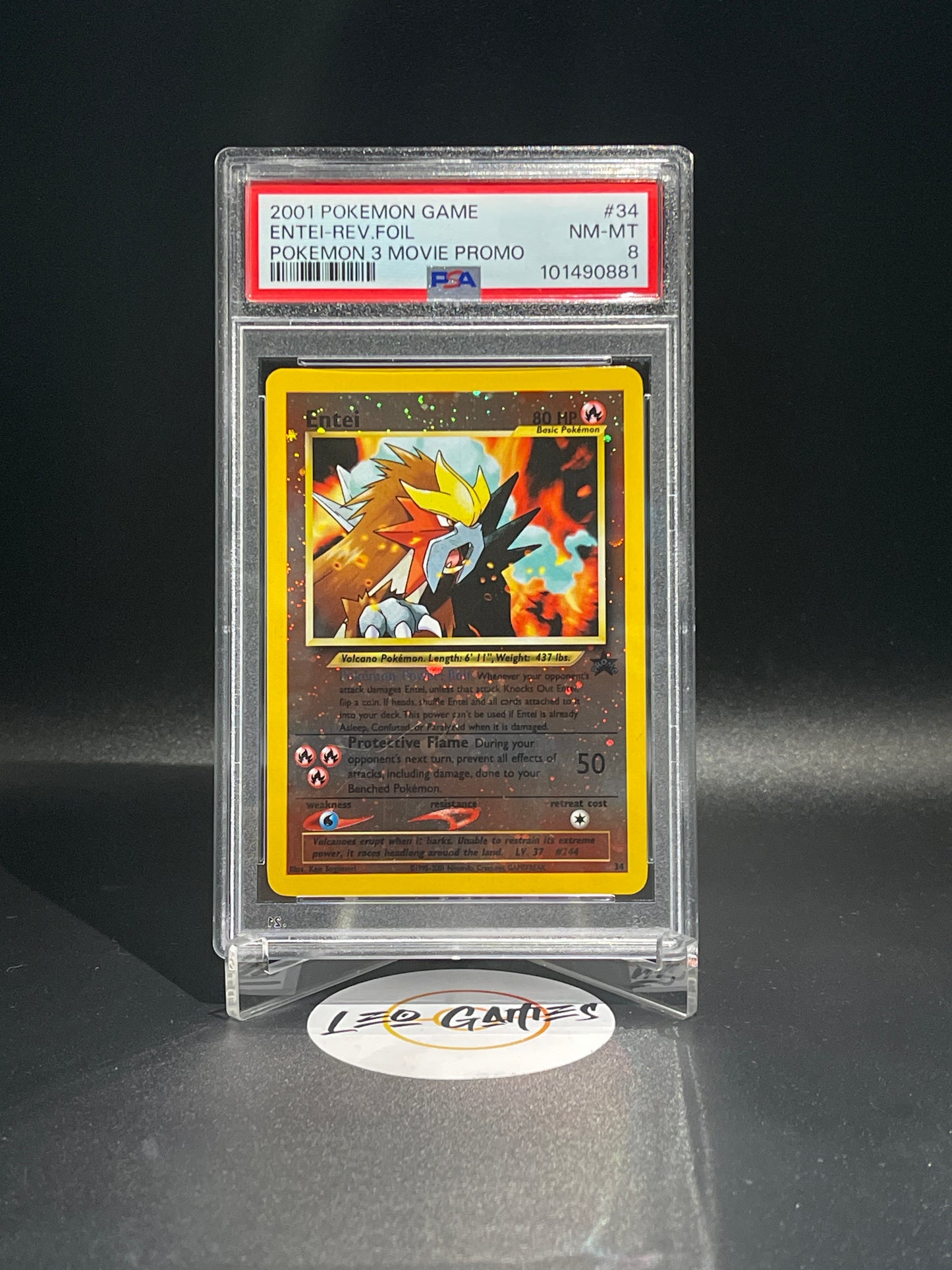 Entei PSA 9 Reverse Foil Holo Game Movie 34 3 Movie Black Star Promo