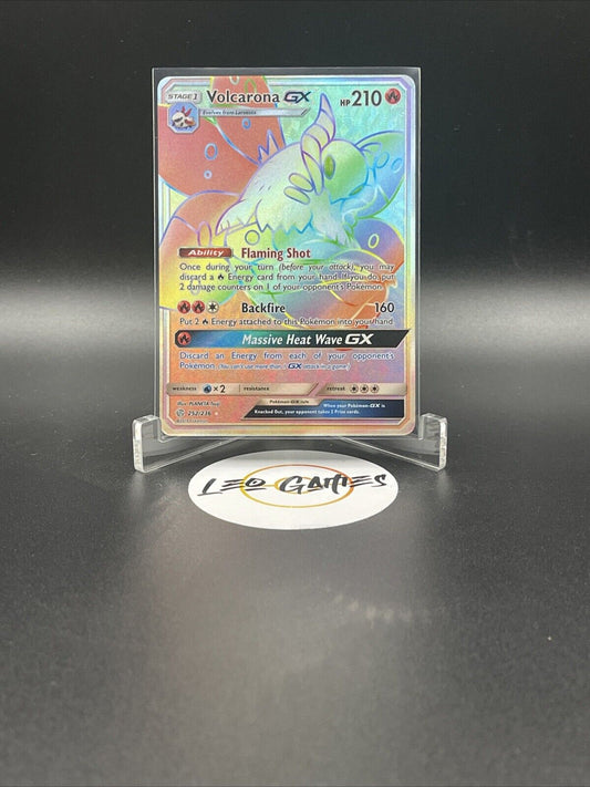 Pokemon | Volcarona GX | RAINBOW HYPER RARE | Cosmic Eclipse 252/236 | NM