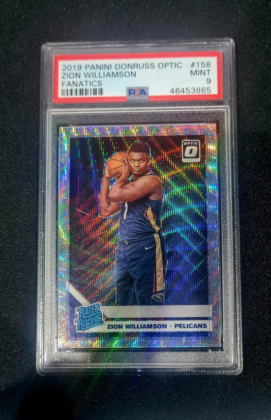 Zion Williamson Rated Rookie Donruss Optic Silver Wave Prizm Graded PSA Mint 9