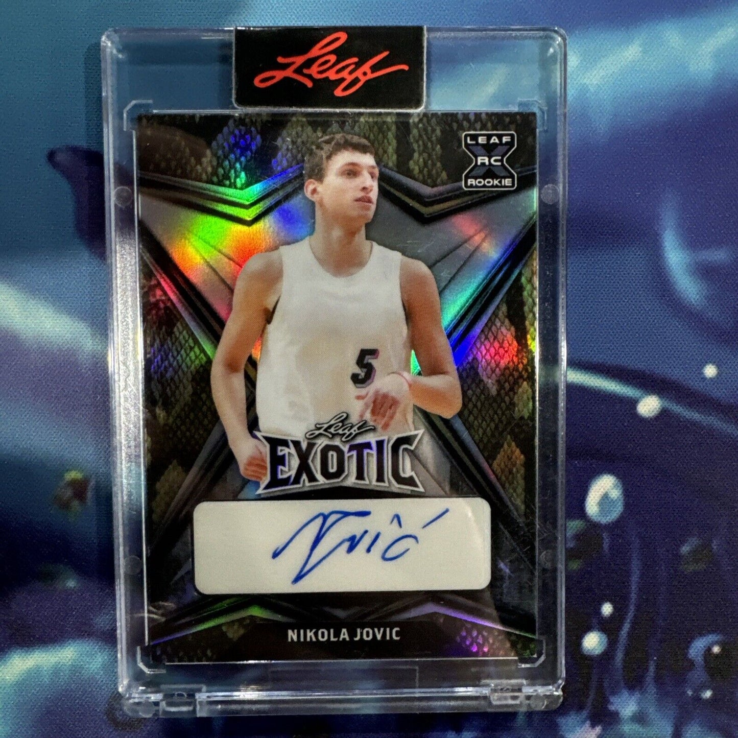 Nikola Jovic Autographed Leaf 2022 Rookie 1/10