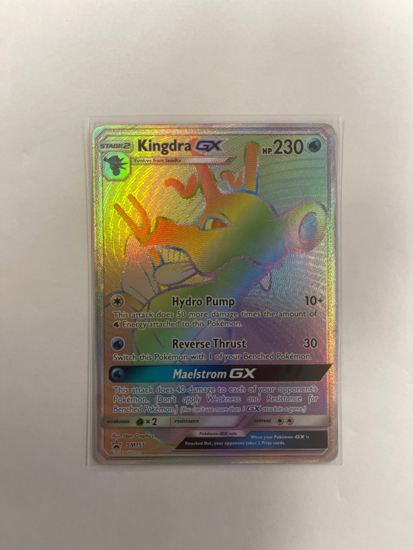 Pokémon TCG Kingdra GX Sun & Moon Sm155 Holo Secret Ultra Rare