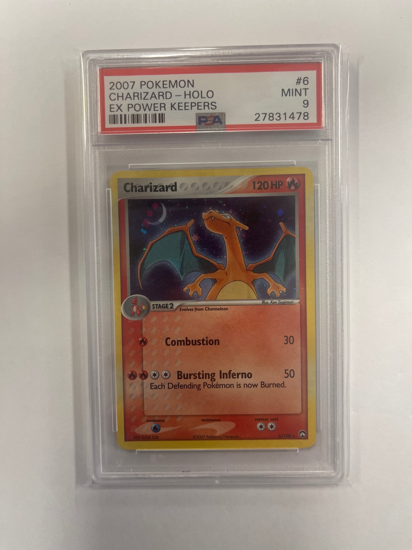 Pokémon Charizard Holo 6/108 - Power Keepers PSA 9