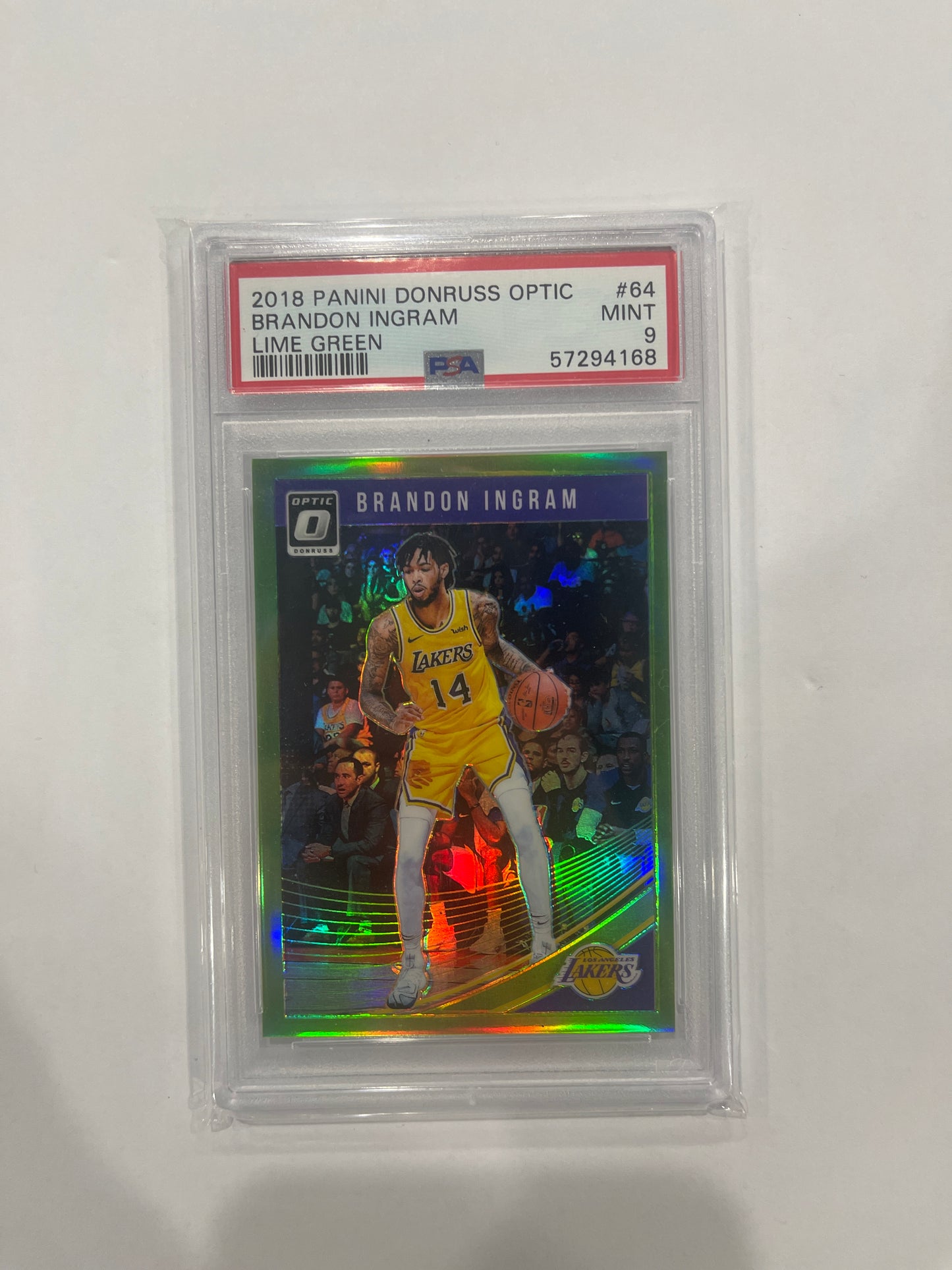 Brandon Ingram PSA 9 2018 Panini Donruss Optic Lime Green 027/149