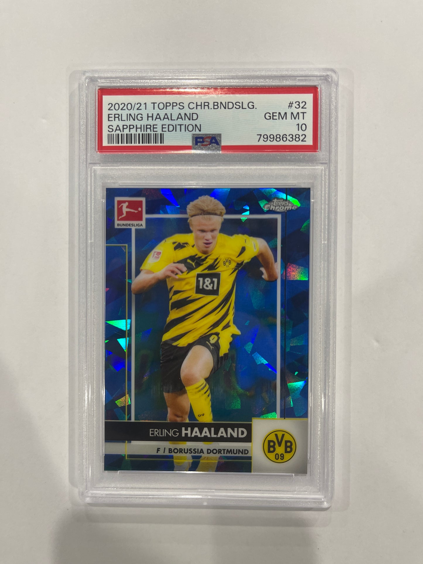 Erling Haaland PSA 10 Topps Chrome 2020/21 Sapphire Edition