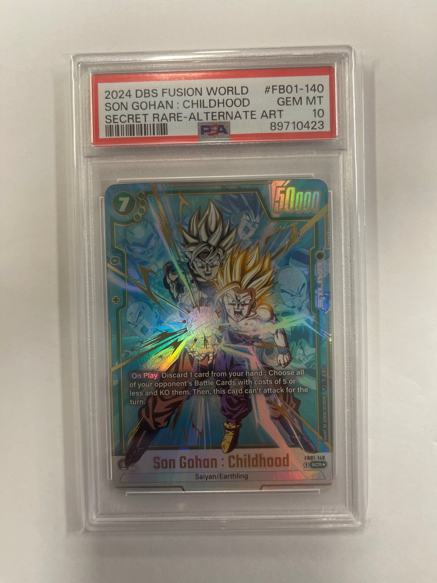 2024 DRAGON BALL FUSION WORLD AWAKENED PULSE FB01-140 SON GOHAN ALT ART PSA 10