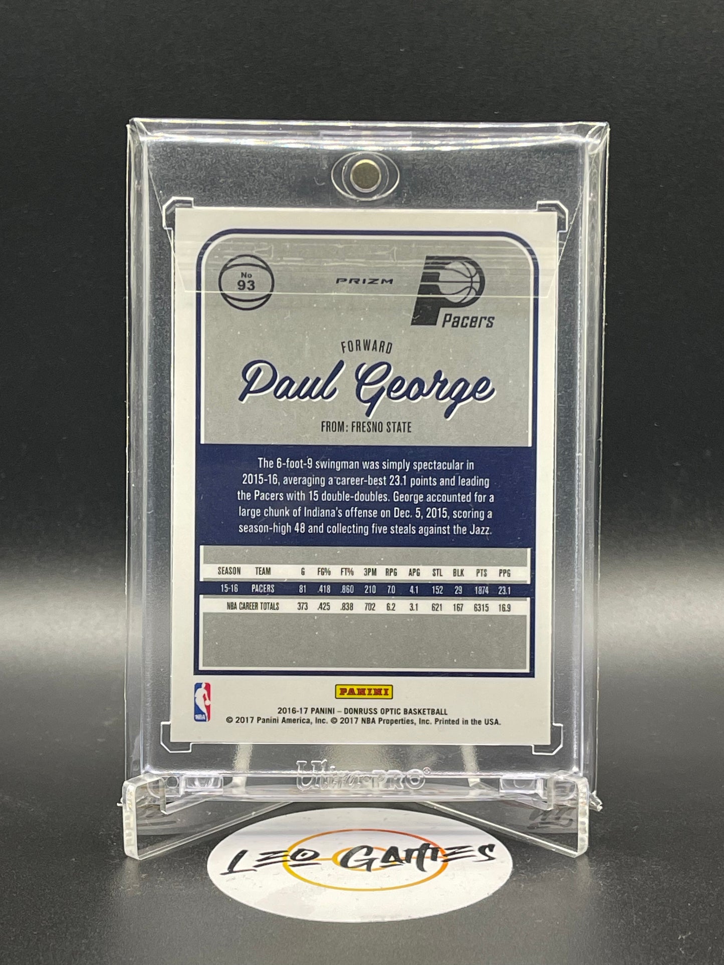 2016-17 Panini Donruss Optic Paul George Silver Holo