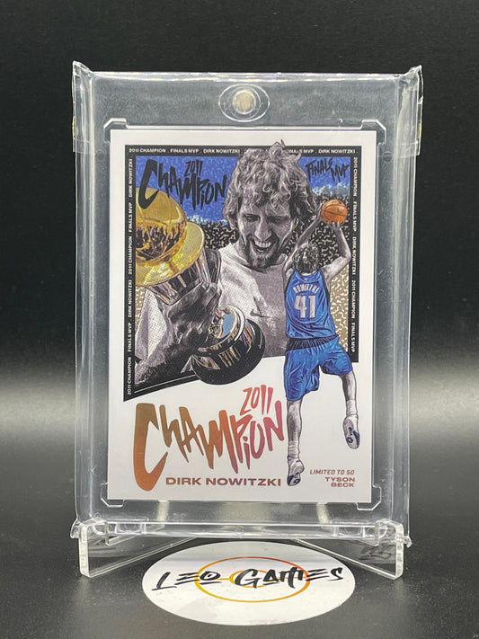 Dirk Nowitzki Champion 2011 Gold Laser Limited to 50 [Tyson Beck]