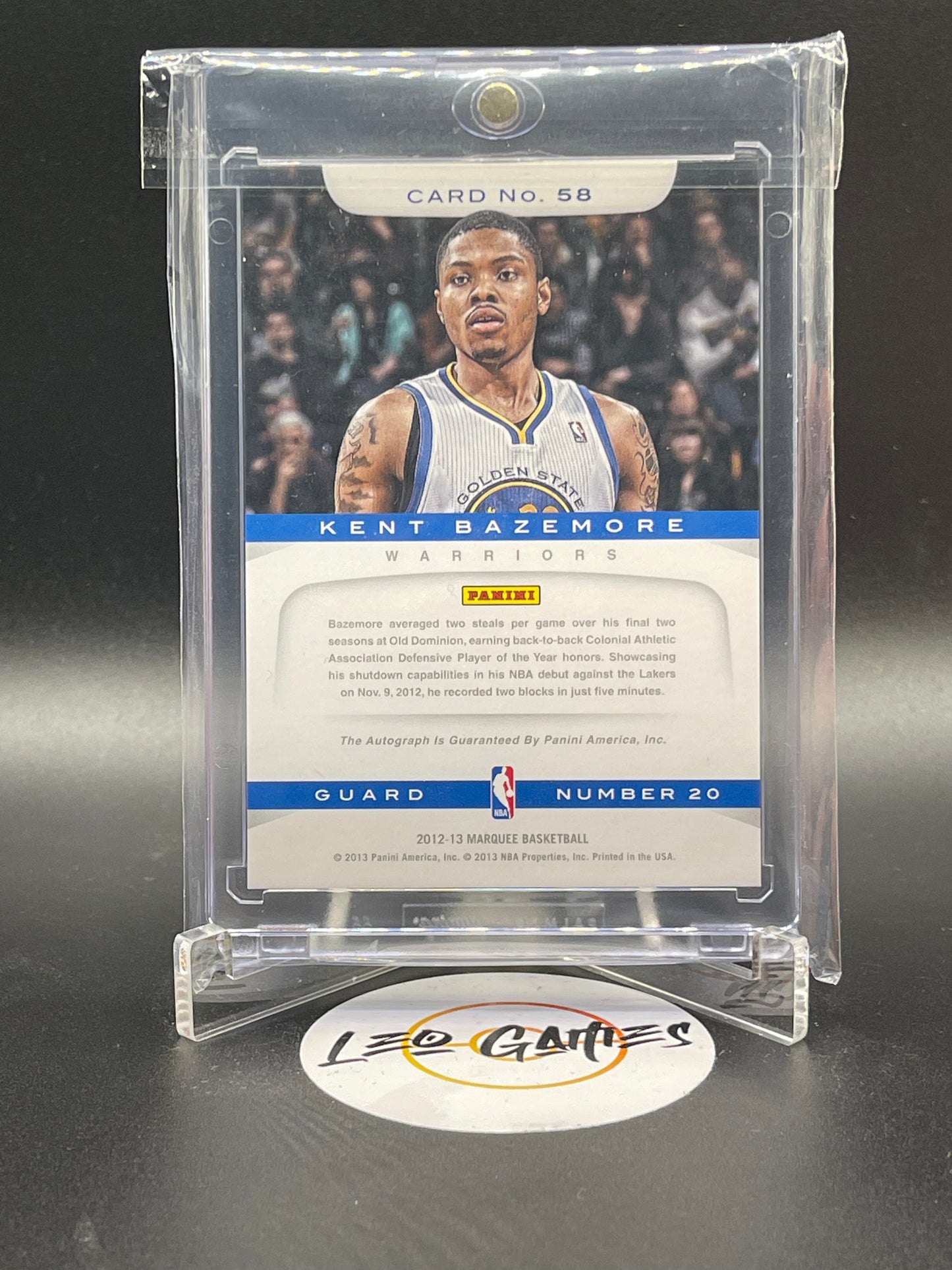 Kent Bazemore Rookie Autograph No.58 [Marquee]