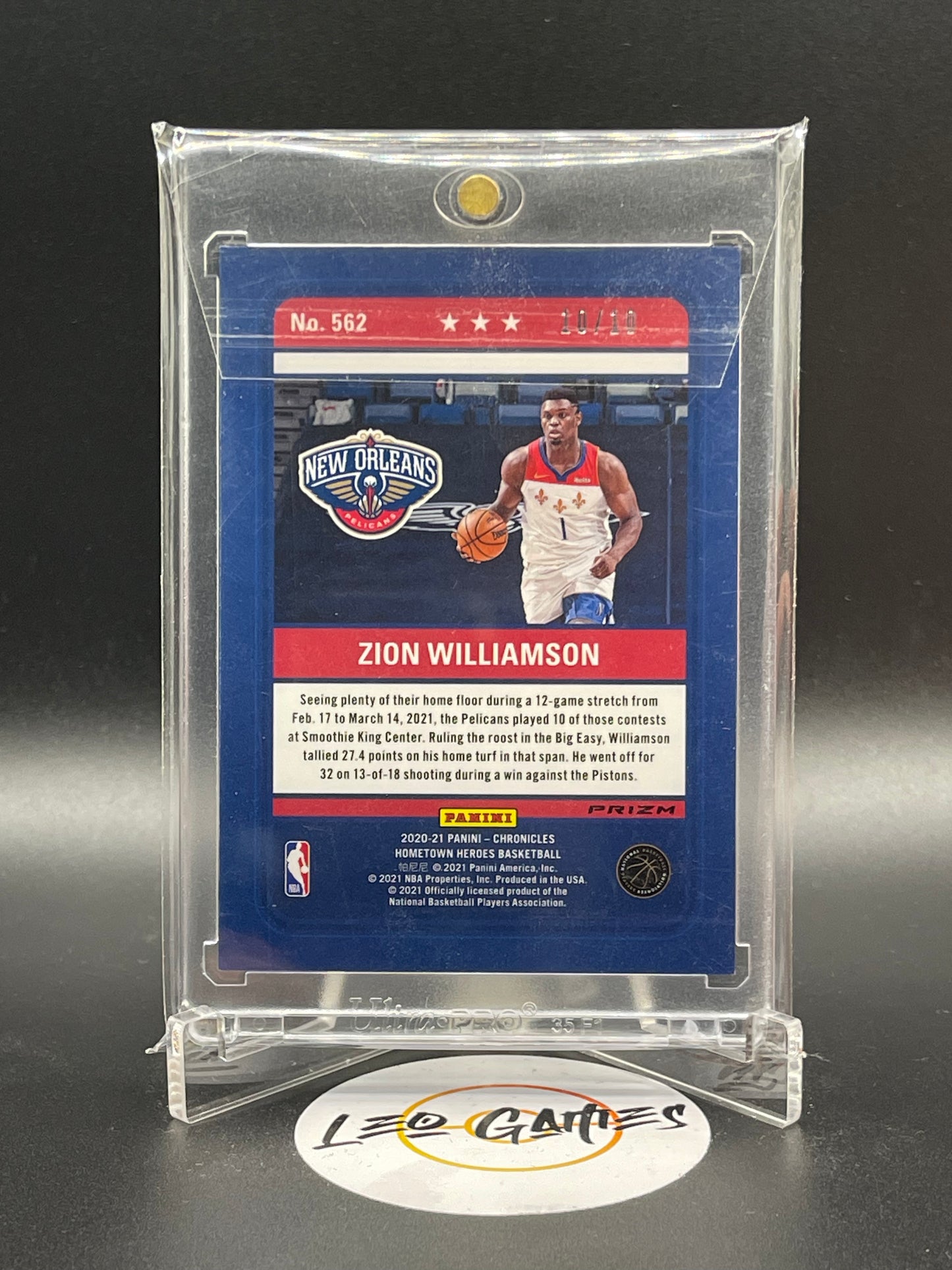 Zion Williamson 10/10 No.562 [Chronicles Hometown Heroes Basketball]