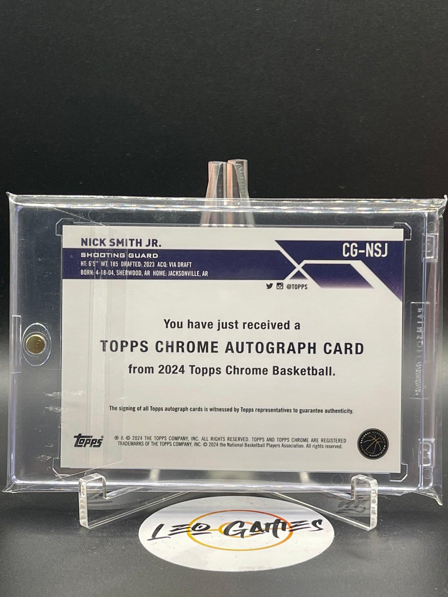 Nick Smith Jr. Autograph No. CG-NSJ [Topps Chrome Basketball]