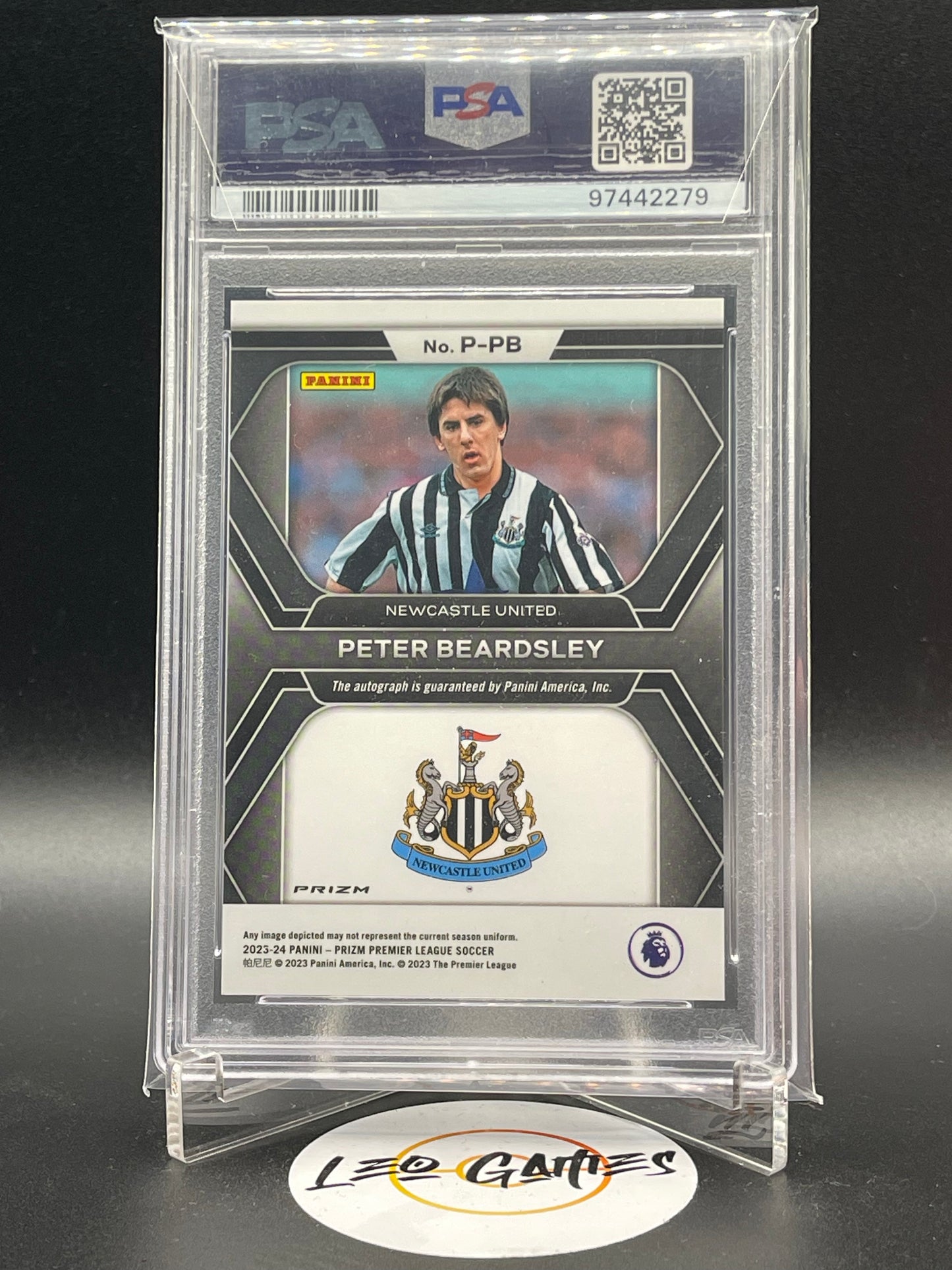 Peter Beardsley Autograph No.P-PB [Prizm Premier League] PSA 9