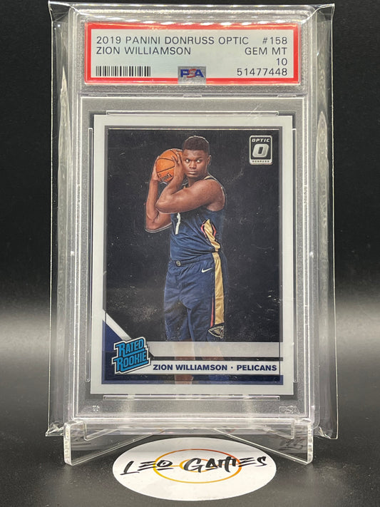 2019-20 Donruss Optic Zion Williamson Rated Rookie PSA 10