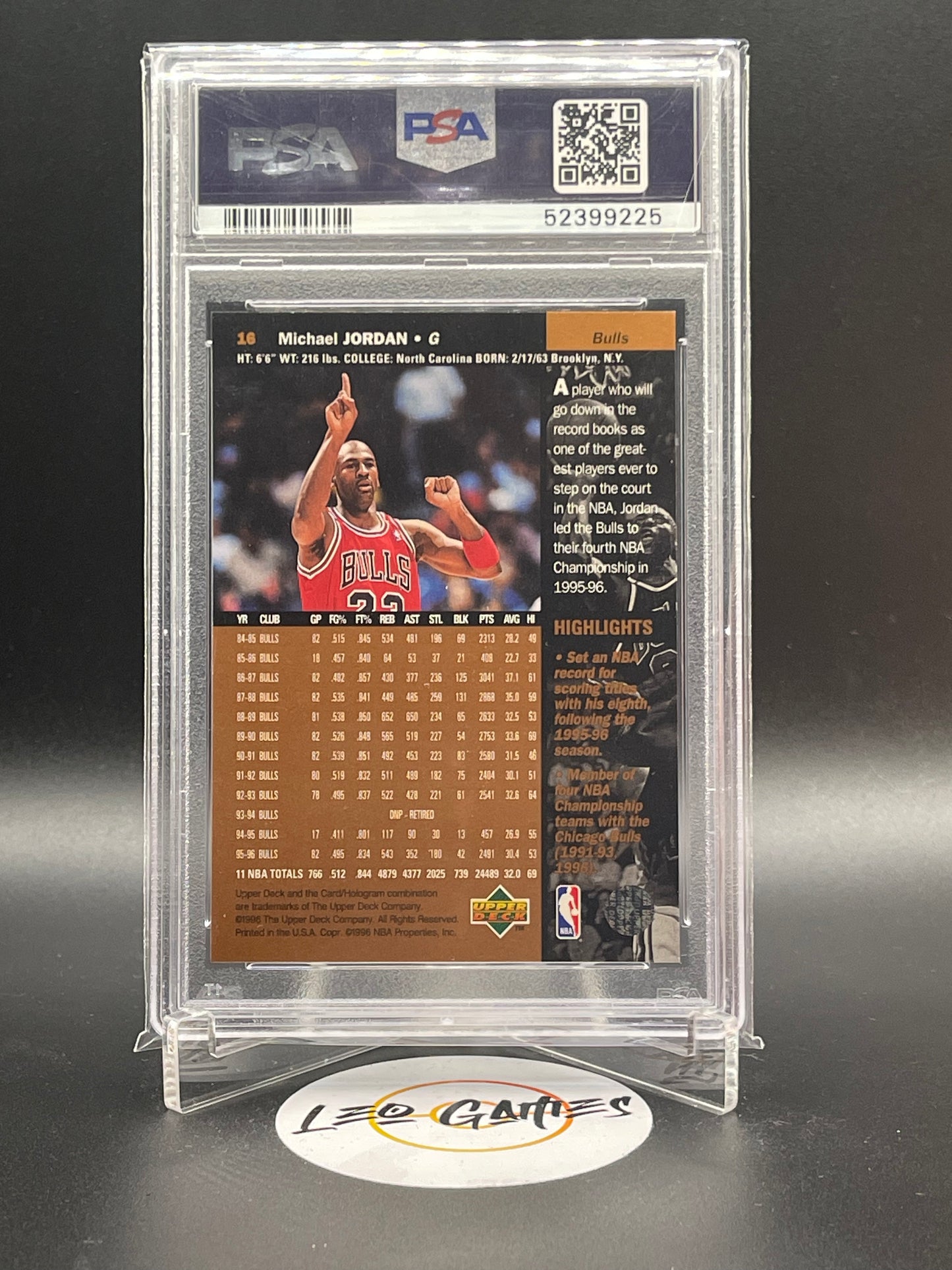 1996 Upper Deck Michael Jordan PSA 9