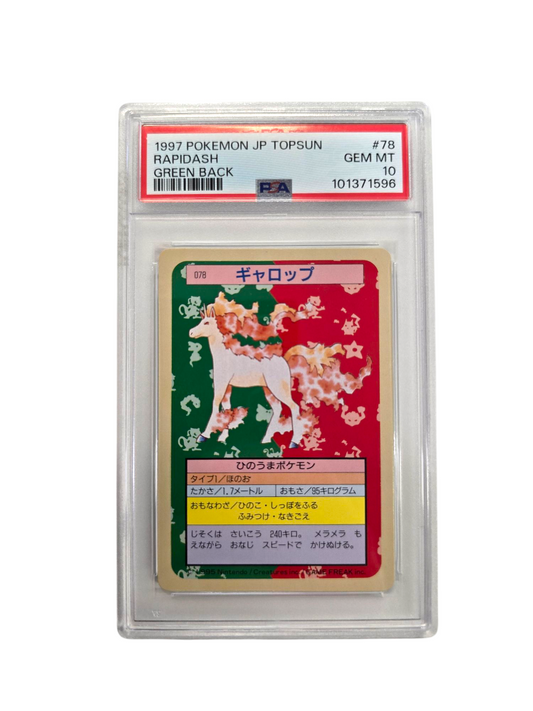 1997 RAPIDASH Topsun Green Back Japanese Promo #78 PSA 10