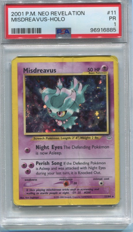 Misdreavus Holo 11/64 PSA 1 [Neo Revelation]