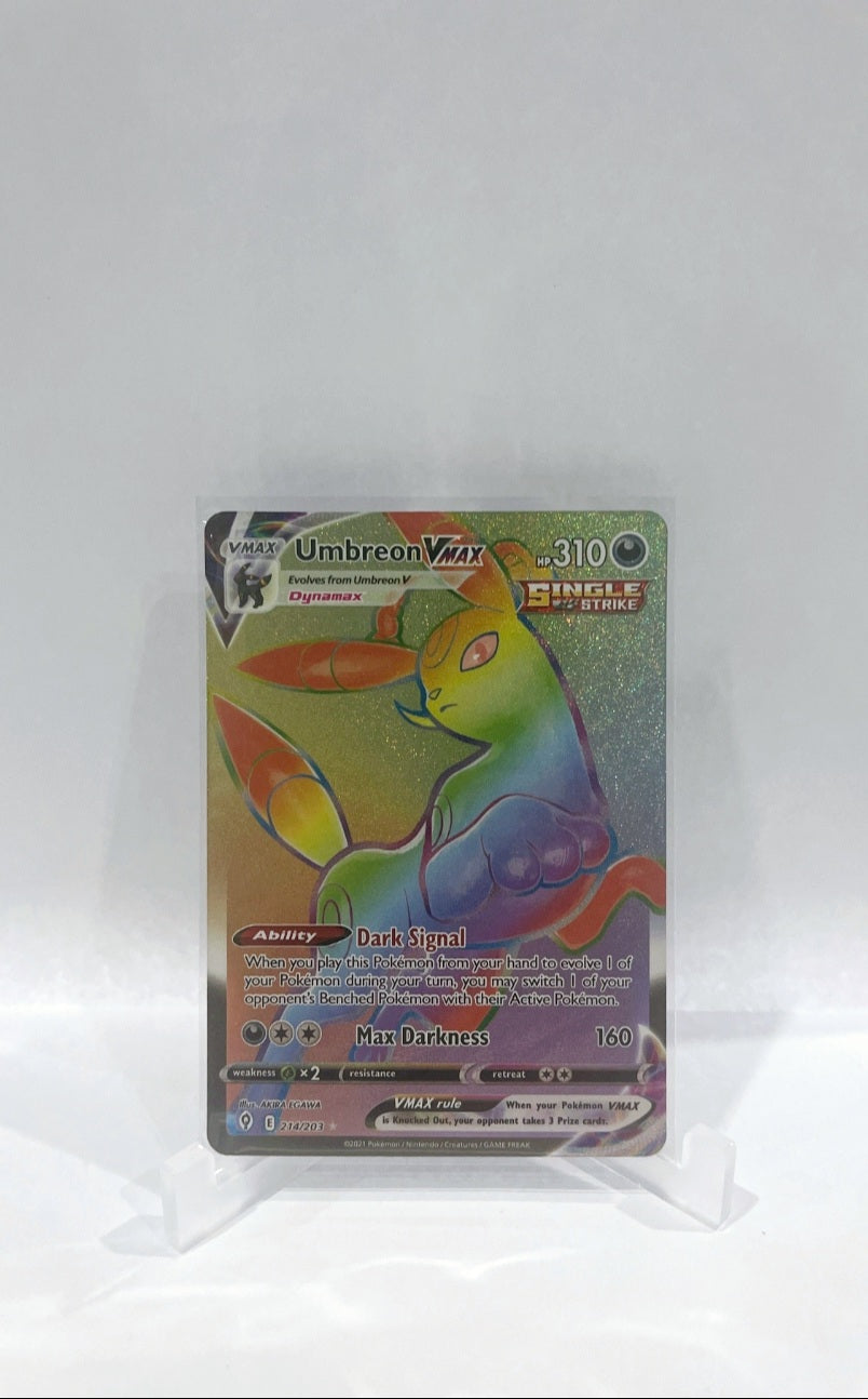 Umbreon VMAX Evolving Skies 214/203 Rainbow Holo Secret Rare Pokémon TCG