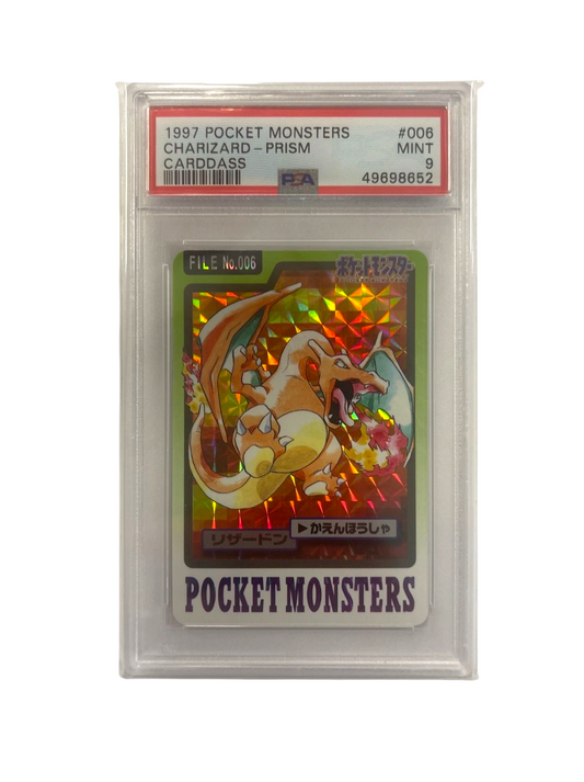 1997 Pokemon Japanese Pocket Monsters Carddass Prism CHARIZARD #006 PSA 9