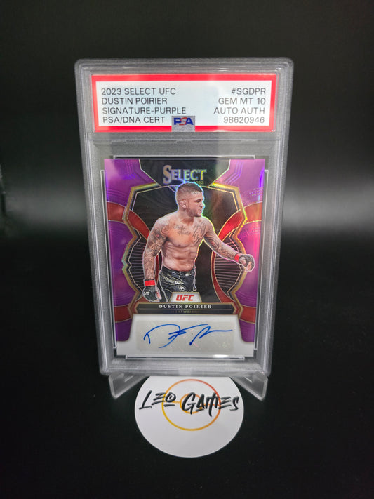 2023 Panini Select UFC Dustin Poirier Auto Purple Prizm /49 Autograph #SG-DPR