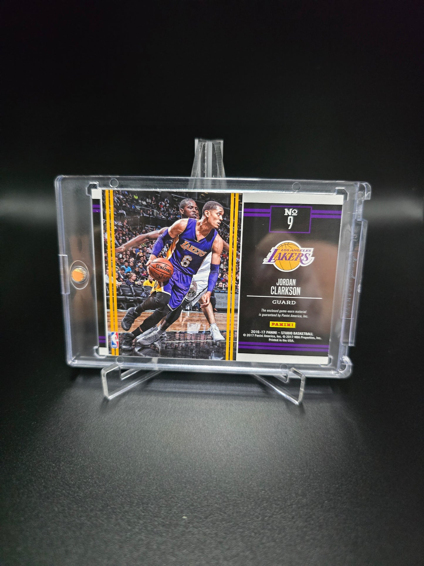 2016-17 Panini Studio #9 Gamers Jordan Clarkson Patch (Game Worn)