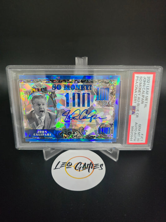 2021-22 Leaf Metal So Money Auto Blue Crystal /25 John Calipari #SM-JC1 Auto HOF